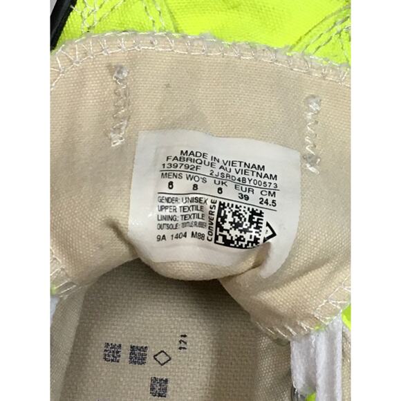 Converse All Star Low Neon Yellow Women’s 8 Men’s 6 - Picture 2 of 11